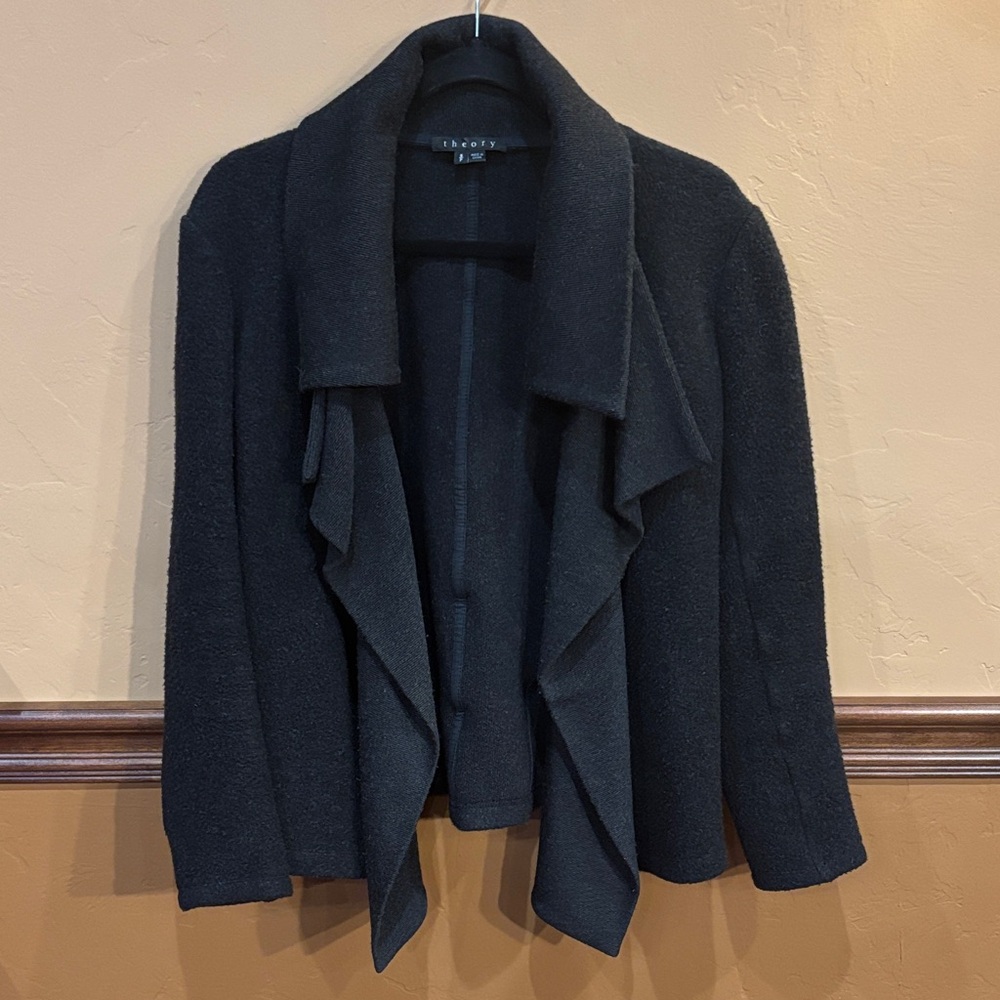 Theory Black Draped Cardigan